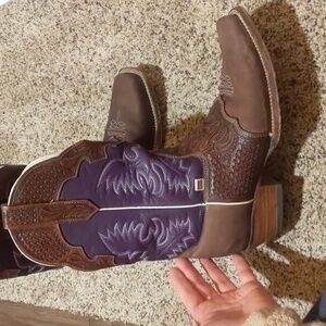 RockinLeather Cowgirl Boots-Purple Upper